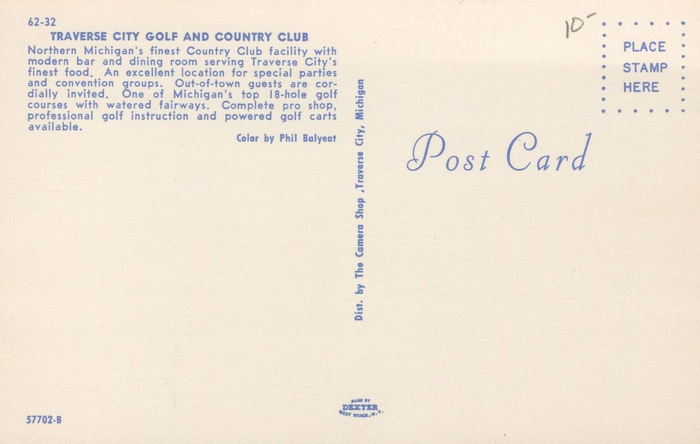 Traverse City Country Club - Vintage Postcard (newer photo)